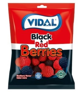 Żelki czarno czerwone Jeżynki 90g Vidal