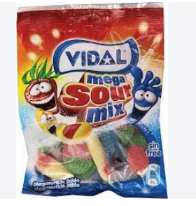 Żelki Mega kwaśny Mix 90 g Vidal 